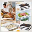 Stainless Steel Food Storage Containers with Airtight Lids, 3 Pack Leakproof Meal Prep Containers, Reusable Bento Boxes for Food, Dishwasher & Freezer Safe Containers for Fruits, Snacks, Leftovers, 13.1 x 9 x 1.89 inches