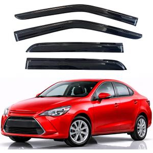 KPY Rain Guards Fit for 2014-2019 Toyota Yaris Sedan, Out-Channel Window Visors Vent Wind Deflectors 4PC, Car Accessories for 14-19 Yaris Sedan (Excludes Hatchback)