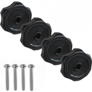 4 Pack RV Window and Vent Knob Fits RV/Camper/Trailer Windows,Camper Window Crank Handle Knobs Part,Plastic Replacement Knob with Screws-2-1/4 Inch Diameter Plastic