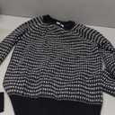 Amazon Essentials Crewneck Sweater for Women, Soft-Touch (Small, Black Charcoal White Stripe)