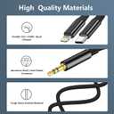 Aux Audio Cable for iPhone, 2 in 1 USB C to 3.5mm Aux Audio Lightning to 3.5mm Audio Cable Fit with iPhone 16 15 Plus/14/13/12/11/XR, Galaxy S24/S23/S22, Pixel 8/7/6/5, iPad to Car Stereo Speaker 4FT