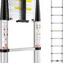 VEVOR Telescoping Ladder 10.5 FT Aluminum Extension Ladder375 LBS Capacity, One-Button Retraction, Collapsible & Portable with Non-Slip Feet for Home, RV, Loft, ANSI Listed