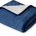 Bedsure Waterproof Dog Blankets for Small Dogs - Small Cat Blanket Washable for Couch Protection, Sherpa Fleece Puppy Blanket, Soft Plush Reversible Throw Furniture Protector, 25"X35", Blue