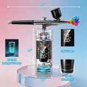 Cordless Airbrush Kit with Compressor,48 PSI High-Pressure, 6000mAh Rechargeable,3-Speed Dual-Action,0.2/0.3/0.5 mm Nozzles & 3 Cups,Non-Clogging for Cake,Models, Makeup,Painting,Nails Art (Black)