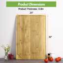 LinTimes Extra Large Bamboo Cutting Board for Kitchen, 30 x 20 Inch Wooden Cutting Board for Kitchen, with Juice Groove and Handles, Over Sink Chopping Board for Meat, Vegetables, Turkey Carving, Bbq