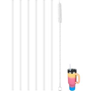 Replacement Straws Compatible With Ozark Trail 40oz Insulated Stainless Steel Tumbler, with 1 Brush (Pack of 6)