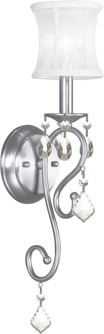 Livex Lighting 6301-91 Newcastle Brushed Nickel Wall Sconce , White