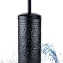 Autumn Alley Black Toilet Bowl Brush and Holder, Matte Black Bathroom Toilet Brush for Modern Farmhouse Bathroom Accessories Decor, Standing Bowl Scrubber Brush with Holder