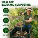 46.5" Compost Aerator Tool, Manual Compost Turner, No Assembly Stainless Steel Compost Stirring Tool for Compost Bins, Outdoor Compost Piles & Backyard Composting, Wall Mount Hook