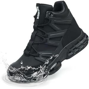 KOIFISH Steel Toe Work Boots for Men Women, Waterproof Lightweight Safety Boots, Steel Toe Shoes with Air Cushion, Comfortable for Industrial Construction Warehouse Factory Logistics Work Size 41