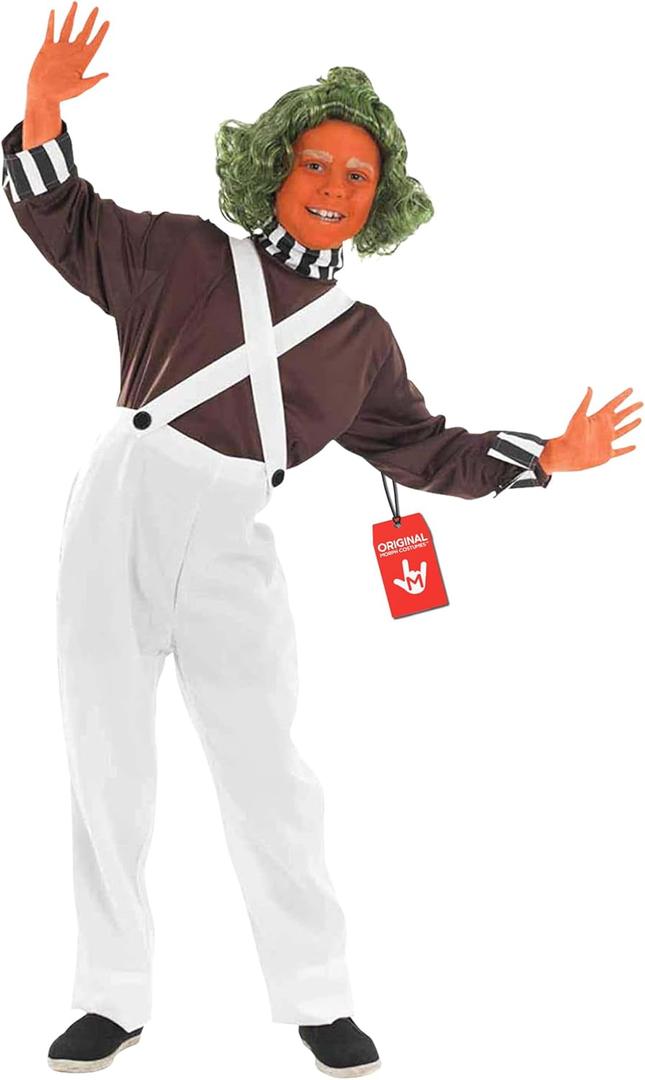 fun shack Kids Chocolate Factory Worker Costume, Boys Halloween Movie Character Chocolate Factory Outfit (X-Large)