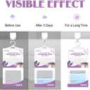 CANAGER Hanging Moisture Absorber, Lavender Vanilla Moistureproof Hanging Bag, Dehumidifier Bag (8 packs) Hanging Closet Dehumidifier Bags, Moisture Absorb 12.5 oz. (Dark Purple)