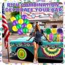 60 Pcs Brazil Carnival Party Decorations Mardi Gras Parade Golf Cart Decorations Burlap Bunting Flag Purple Green Gold Mardi Gras Tinsel Garland Golf Cart Stickers for Carnival Party Supplies Decor