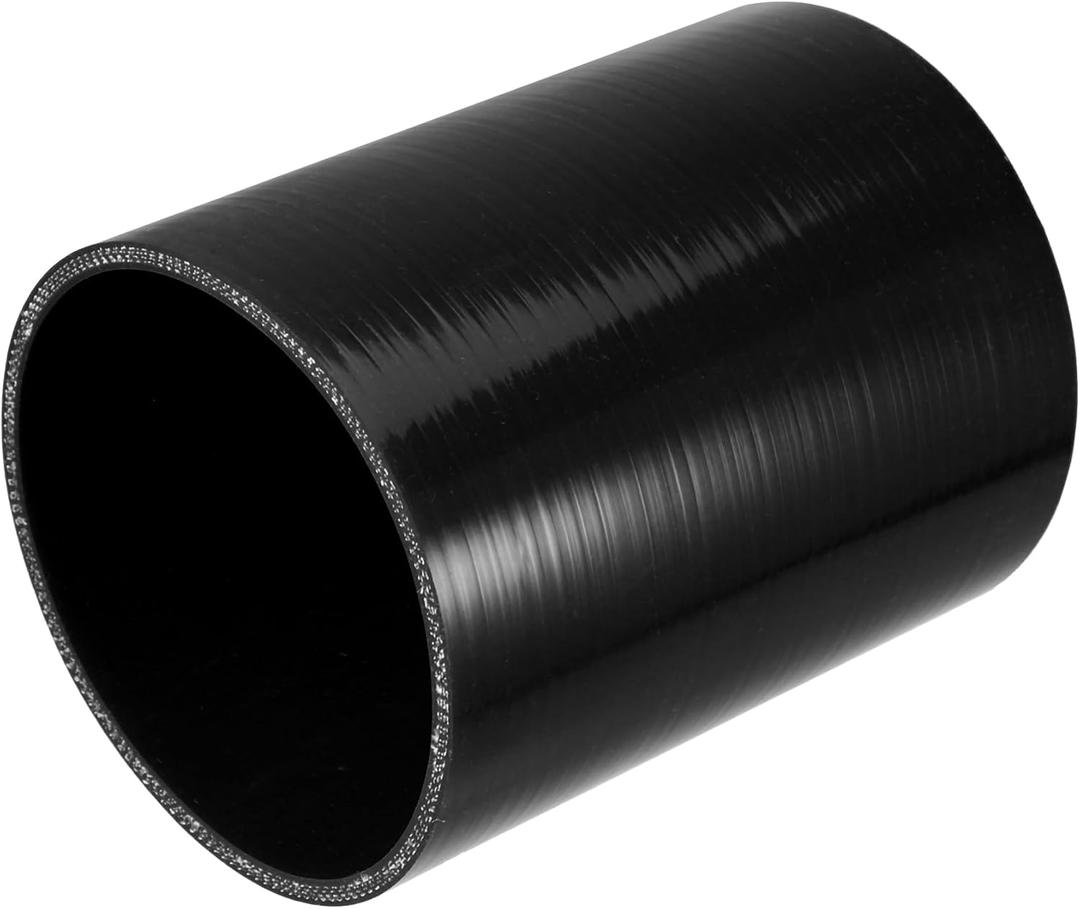 uxcell 4.5" ID 6" Length 4-Ply Reinforced High Temp Straight Coupler Silicone Reducer Hose Black for Car Intercooler Intake Piping Straight Silicone Hose