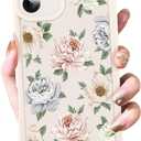 OOK Case for iPhone 16 Cases Cute Flower Floral Pattern Design for Girls Women Soft Silicone Camera Lens Protective Phone Cover for iPhone 16 6.1 Inch White
