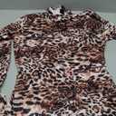 HUKYKXCz Leopard Print Romper Women Autumn Trend Long Sleeve O-Neck Skinny Stretch Streetwear Sexy Playsuits,Brown, XL