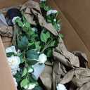 Artificial Camellia Tree 2 Pack 42" with 32 Blooming Flowers in Pot White
