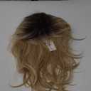 HAIRCUBE Long Blonde Wigs for Women Straight Synthetic Layered Wig with Bangs and Dark Roots
