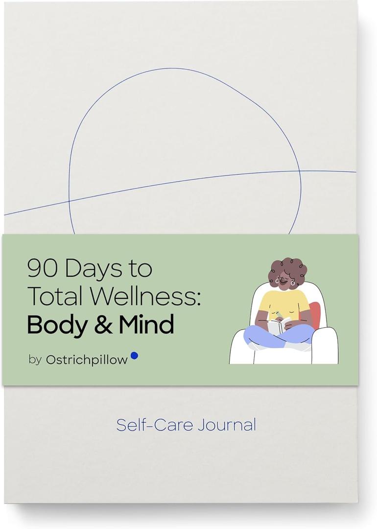 Ostrichpillow Self Care Journal Journal for Men Women  3-Month Undated Wellness Planner, Daily Reflections & Habits, Monthly Check-In, Eco-Friendly FSC Certified, A5 Format, Life-Changing Mind & Body Tracker
