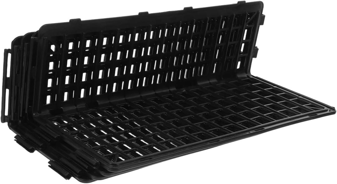 4pcs Modular Fresh Food Barrier for Supermarket Produce Section Vegetable and Fruit Separator Stable Display Rack for Kitchen and Refrigerator Black
