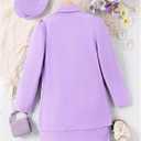 Milumia Girl's 2 Piece Outfits Mini Skirt and Blazer Jacket, 11-12Y (Purple)
