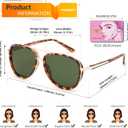 FEISEDY Retro Polarized Aviator Sunglasses for Women Men Vintage Square Sunglass With Classic Style B0259