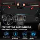 Front Windshield Sun Shade Fit for Dodge Charger Challenger Durango Journey Universal Fit to All Dodge Cars Foldable Sun Visor Protector Custom Fit Dodge Window Sunhade (Red Trim)