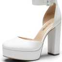 DREAM PAIRS Women's Platform High Chunky Heels Closed Toe Block Ankle Strap Dress Buckle Round Toe Wedding Party Comfortable Pumps Shoes (11)