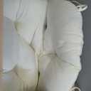 Blazing Needles Solid Twill Swivel Rocker Chair Cushion, 48" x 24", Natural