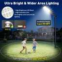 Solar Street Lights Outdoor Waterproof, 4-Pack LED Flood Lights with Motion Sensor, 6500K 18000LM Dusk to Dawn Solar Light Outside, Solar-Powered Commercial Area Security Lighting for Parking Lot Yard