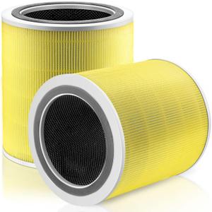 Core 400S Replacement Filter for LEVOIT Core 400S Smart WiFi Air Purifie-r, Core 400S-RF-PA (LRF-C401-YUS), 3-in-1 H13 True HEPA Activated Carbon Pre-Filter, 2 Pack, Yellow (Pet Allergy-2 Pack)