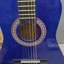 30" Left Handed Wood Guitar with Case and Accessories for Kids/Girls/Boys/Teens/Beginners (Blue)