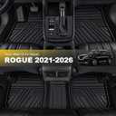 TTX LIGHTING Rubber Floor Mats for Nissan Rogue 2021-2026
NOT for Sport, All Weather Heavy Duty Custom Fit Car Liners, 1st & 2nd Row, Black