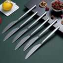 Berglander Dinner Knives Set Of 12, Stainless Steel Shiny Modern Dinner Knife, Butter Knife Table Knives Dishwasher Safe