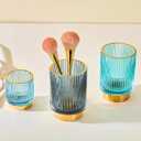 Makeup Brush Holder Organizer,Toothbrush Holders,Desk Pen Pencil Holder,Multifunctional Vintage Glass Brush Cup(A3-17-US)