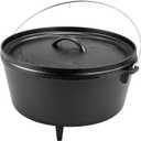 Lodge Yellowstone - 12" Deep Camp Dutch Oven, Power Y Lid, Black