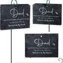 Roowest Dad Grave Decoration for Cemetery Memorial Stone Plaque Sympathy Cemetery Markers Hanging Garden Markers Stainless Steel Rod for Garden Lawn Yard Funeral