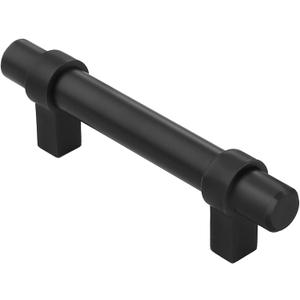 Alzassbg 10 Pack Cabinet Handles Matt Black, 3 Inch(76mm) Hole Centers Cabinet Pulls Straight Bar Kitchen Hardware Drawer Dresser Handle Pull AL3081MB
