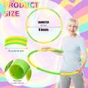 Halloscume 6 Pcs Exercise Hoop Detachable Fitness Rings Adjustable Plastic Toy Fitness Hoop Playground Toys Colored Circles for Teens Games Gymnastics Agility, 28 Inch(Green, Yellow)