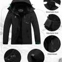 ASPO Women's Ski Jacket Waterproof Winter Jacket Insulated Warm Fleece Lined Windproof Snow Coats with Hood Snowboarding (Black, L)