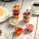 VITEVER 130 sets - 2 oz Jello Shot Cups, Small Plastic Containers with Lids, Airtight and Stackable Portion Cups, Salad Dressing Container, Dipping Sauce Cups, Condiment Cups