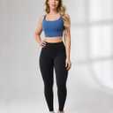 UNISSU Hugcurve No Front Seam High Waisted Workout Leggings for Women Buttery Soft Yoga Pants Gym Athletic Tights - 25'' (Black, M)