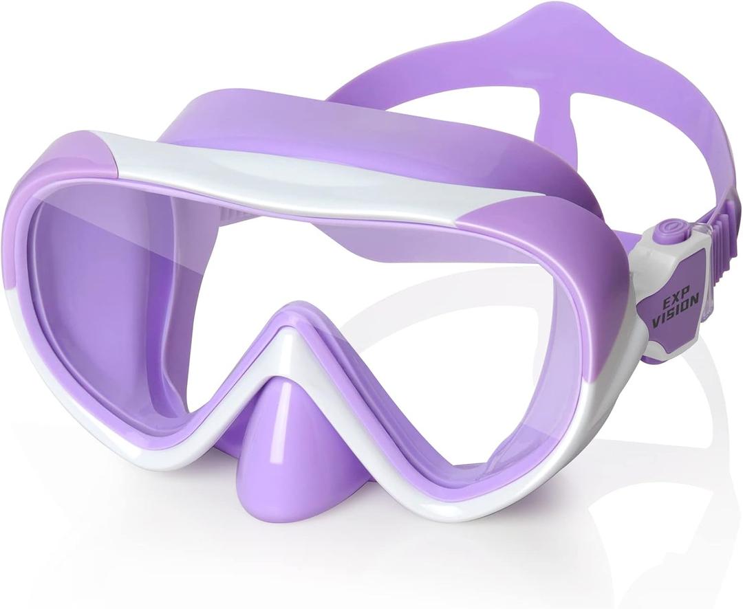 Kids Swim Mask 180° Snorkel Diving Mask, Anti-Fog Child Swim Goggles with Nose Cover No-Leak Swimming Goggles Anti-Shattered Lens for Youth 4-15