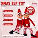 Quebec Naughty Elf Set - Boy & Girl Christmas Elf Figures, Santa's Little Helper Inspired, Soft Body, Vinyl Faces, 12 Inch, Couple
