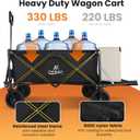 ANJ Outdoors Wagon Carts Foldable with All Terrain Wheels, Double Brakes and Extending Tailgate | Collapsible Wagon Grocery Cart on Wheels | Utility Wagon for Camping, Garden, Beach, Lounge and Sports