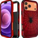 for iPhone 17 Pro Max Case for Women - Cute Boys Phone Cover Cool Aesthetic Unique Design Teen Red Cartoon Heavy Duty Protective Shockproof Military Grade Funda for iPhone 17 ProMax