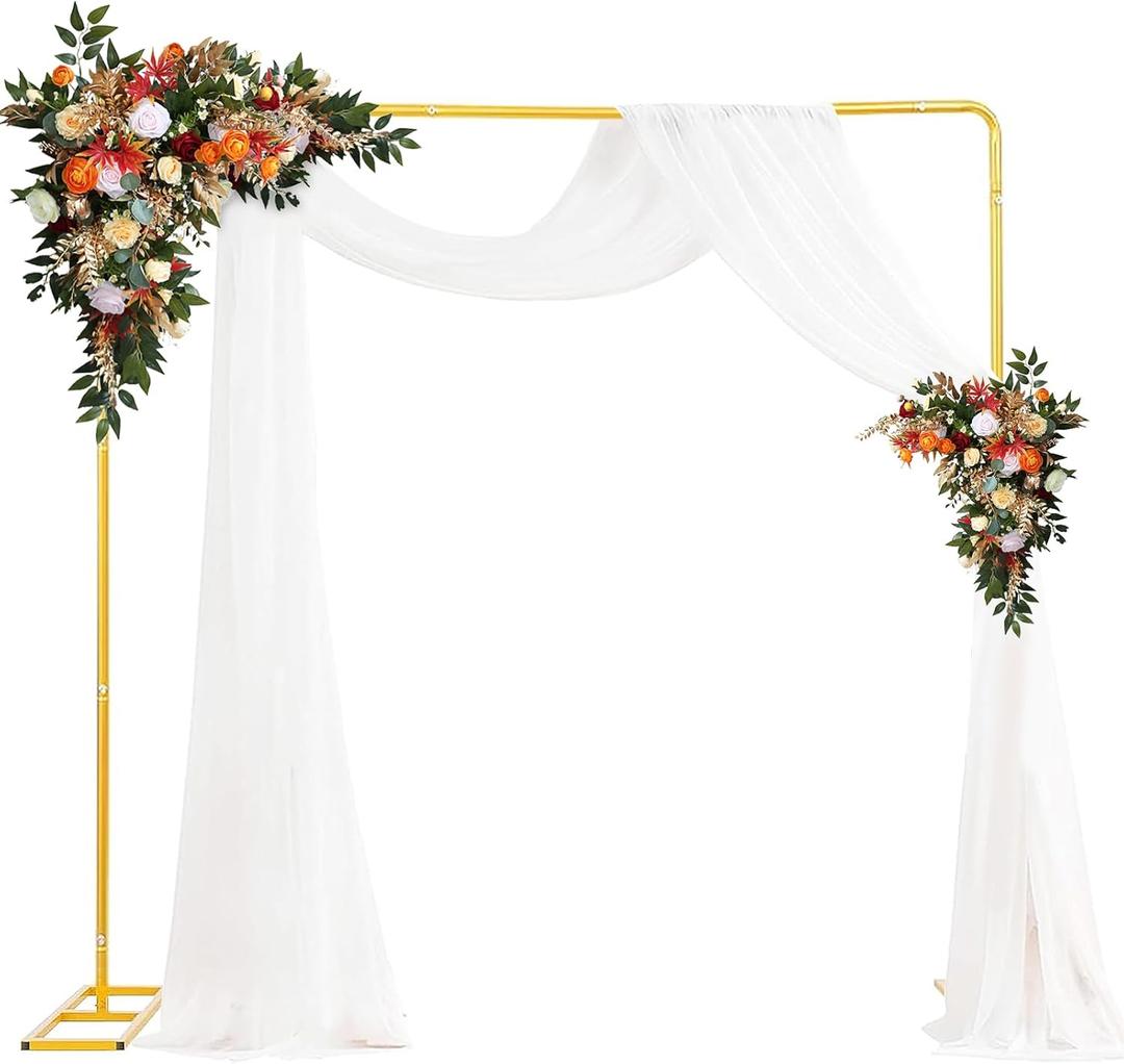 Square Backdrop Stand, 6.5ft Wedding Arch Rectangle Backdrop Stand, Metal Arch Backdrop Stand With Base, Balloon Square Stand Rectangle Arch for Wedding Birthday Party Baby Shower Ceremony Decor