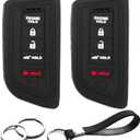 2pcs Compatible with Acura Integra MDX RDX TLX with Engine Hold Key Fob Cover Case Key Chain Smart 5 Buttons Protector Keyless Remote Holder
