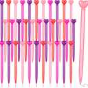 Fuutreo 12 Pcs Valentine‘s Day Heart Shaped Ballpoint Pens Retractable Metal Ballpoint Pen with Black Ink Party Favor for Office School Classroom Valentine‘s Day Wedding Party Supplies, 4 Colors