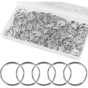 100PCS Split Key Rings Bulk for Keychain and Crafts Keychain Rings (Silver 25mm) (1100pack)
